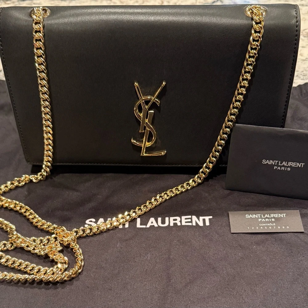 SAINT LAURENT Kate Medium Leather Shoulder Bag in Black - Picture 3 of 6